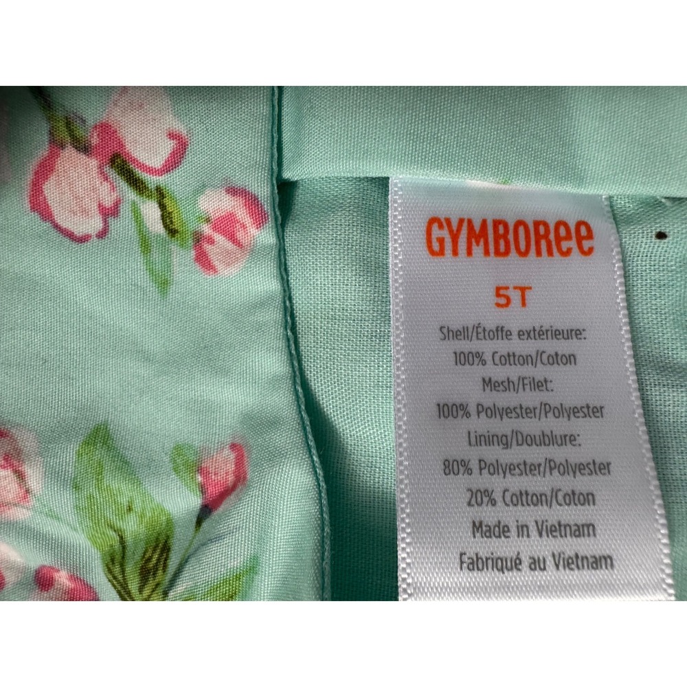 Gymboree Girls 5T Mint Tea Floral Bird Print Tiered Dress Summer NWT 3051822 - Picture 3 of 5